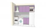 Кухня с врати в лилаво