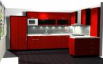 Кухня с врати червен МДФ