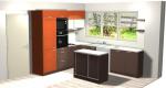 Кухня в оранжево с врати МДФ гланц