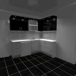 Кухня в черно и бяло МДФ гланц видими части.