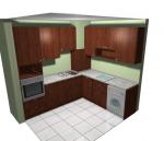 Кухня от ПДЧ цвят череша