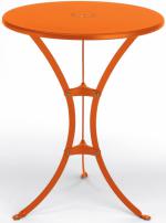 Елегантна метална кръгла маса в цвят оранж