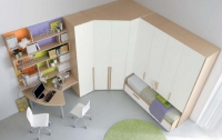 Ъглова детска стая с легло бук и ванилия Ъглова детска стая с легло бук и ванилия