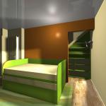 Детска стая за тинейджър в зелено и оранж Детска стая за тинейджър в зелено и оранж