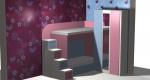 Двуетажно легло в детска стая за две момичета в авангардни цветове София Двуетажно легло в детска стая за две момичета в авангардни цветове София